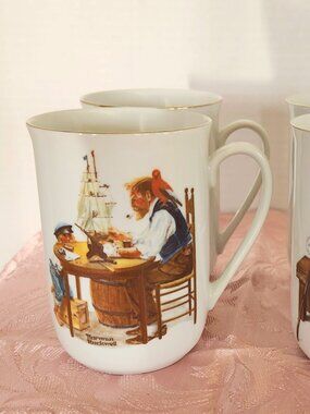 Vintage Norman Rockwell Museum Mugs Set of 4